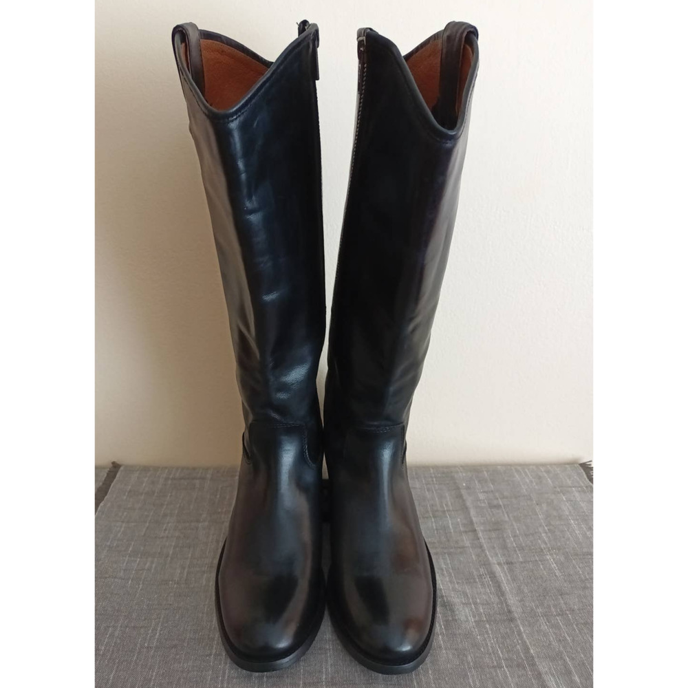 FRYE Melissa Button Black Leather Women's knee High Boots Size 8